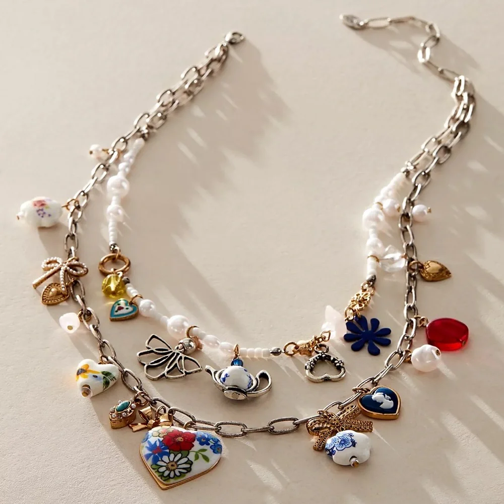 Free People Maxamillion Charm Necklace in Coquette Candy | NWT